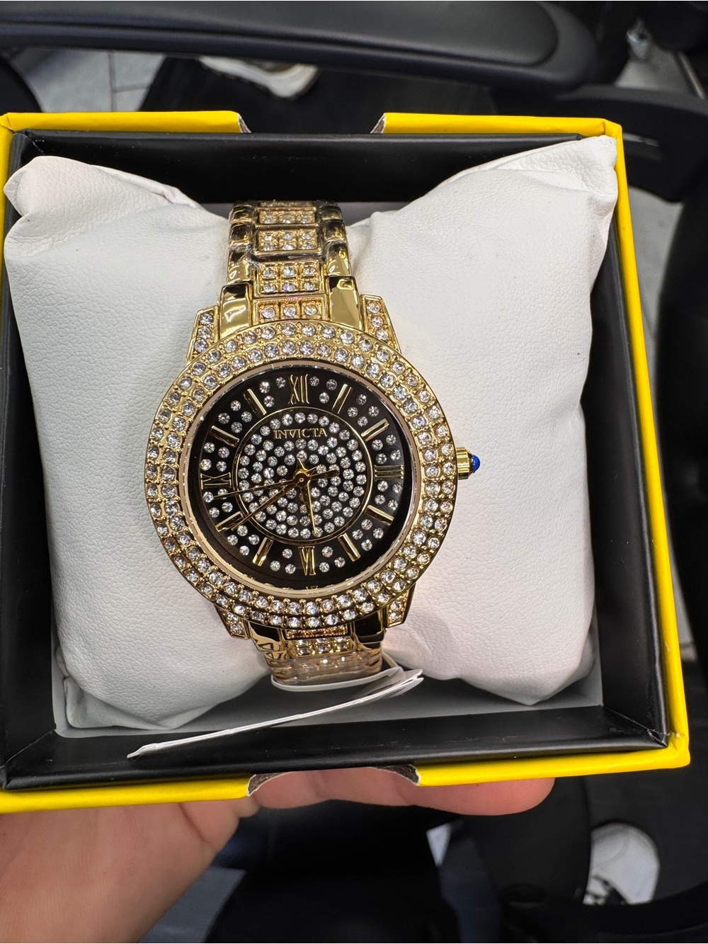 Invicta Gold-Tone Crystal Pavé Bracelet Watch - Gold & Black - Picture 5 of 5